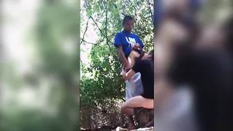 Two amateur hunks suck and fuck outdoors