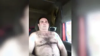 Pakistani trucker daddy jerks off solo