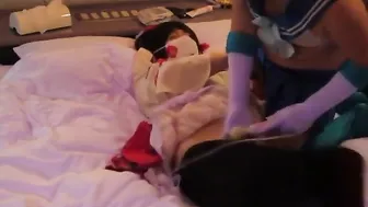 业余亚洲伪娘变装者的性感手淫与自慰