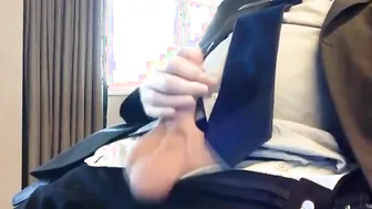 西装银发 daddy 独自手淫自慰