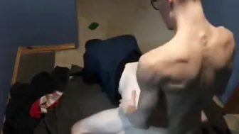 Two amateur bears suck and fuck with a big cock at the club
