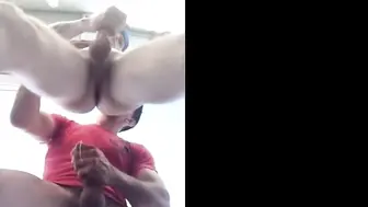 Foda amadora a seco ao ar livre com pau grosso e gozada interna