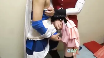 Dos travestis japoneses se hacen pajas amateurs mutuamente