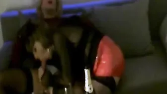 Amateur crossdresser gives sensual blowjob in lesbian travesti scene