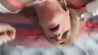 Amateur crossdresser kim shows intense facial expressions during ba...