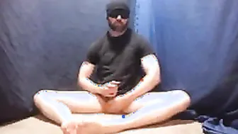 Solo gay guy jerking off and shooting a load