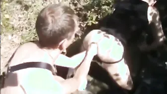Sexo amador sem camisinha no bosque de área de descanso na estrada