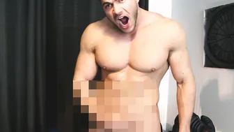 Leather-clad hunk strokes his cock to a messy cumshot