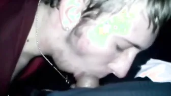 Dominant top gets a blowjob in a truck from a twink