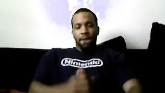 Black amateur stud jerks off and cums on webcam