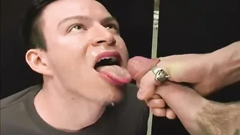 Twink gives big cock blowjob in moving truck