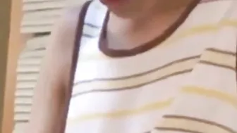 Skinny asian twink masturbates and jerks off in amateur solo