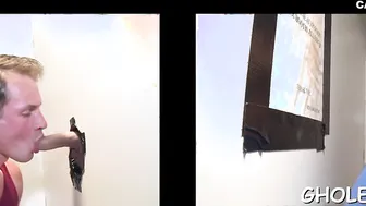 Gay amador excitado faz boquete garganta profunda no gloryhole