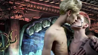 Twinks em trajes de cosplay anime têm sexo anal hardcore