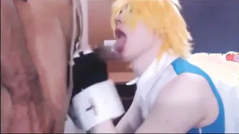 Papai negro fode sissy sem camisinha em fantasia de cosplay