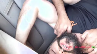 Black mechanic rims and fucks bearded hunk outdoors