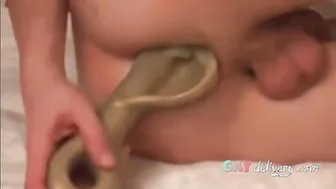 Esticamento anal de twink e brincadeira de próstata com consolo pá ...