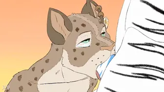 毛深い男が巨根にディープスロートフェラ