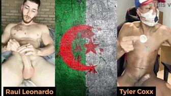 Raul leonardo und tyler coxx in gummiausrüstung und spielzeugspiel
