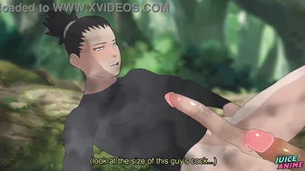 Shikamaru y asuma frotan pollas en un frottage gay hentai