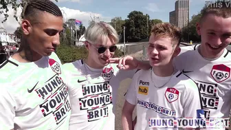 Scally welsh stud gets rough bareback gangbang from horny group