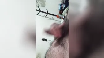 Thick uncut latino daddy cock stroked in homemade handjob