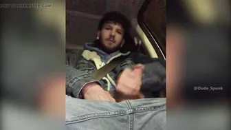 Behaarter typ bekommt handjob von hetero uber-fahrer im van