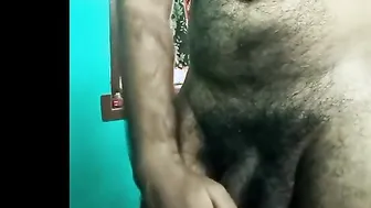 Papá tamil indio paja con gran polla negra corrida
