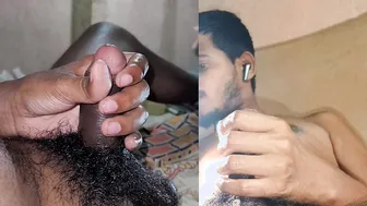 Desi-twink bekommt eine sinnliche handjob mit babyöl-massage