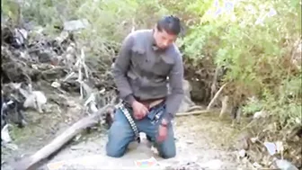 Voyeur pays to watch latino guy jerk off and cum